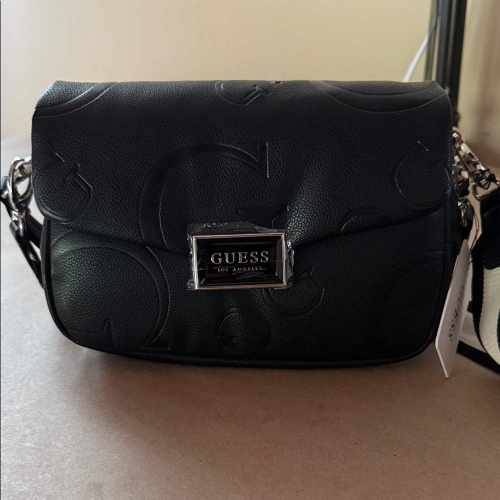 GUESS Embossed Black Crossbody Bag